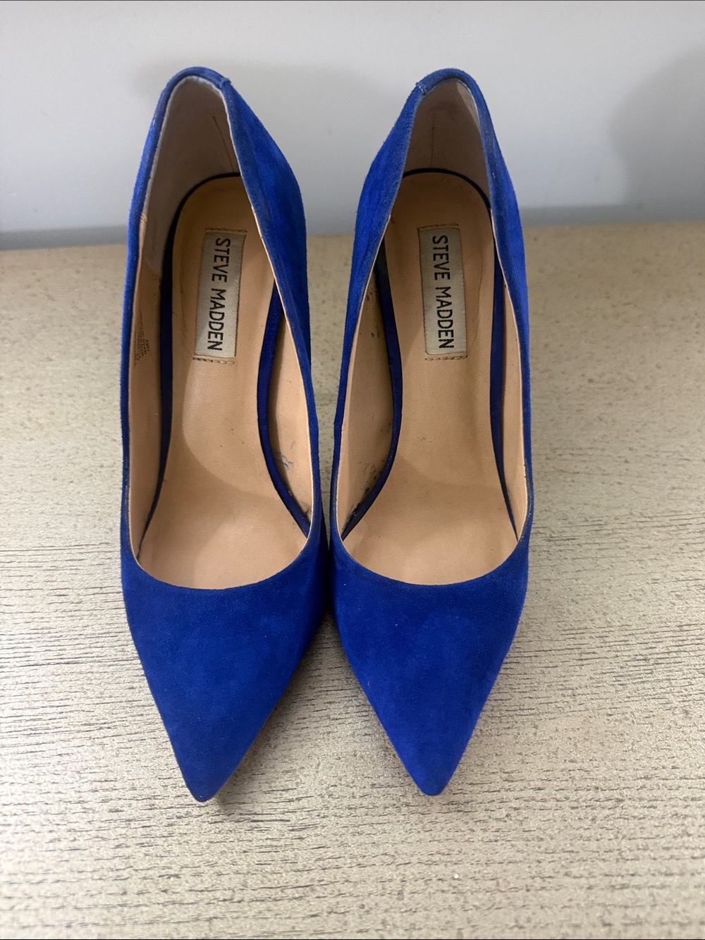 Steve Madden Cobalt Blue Suede Pointed Toe Pumps